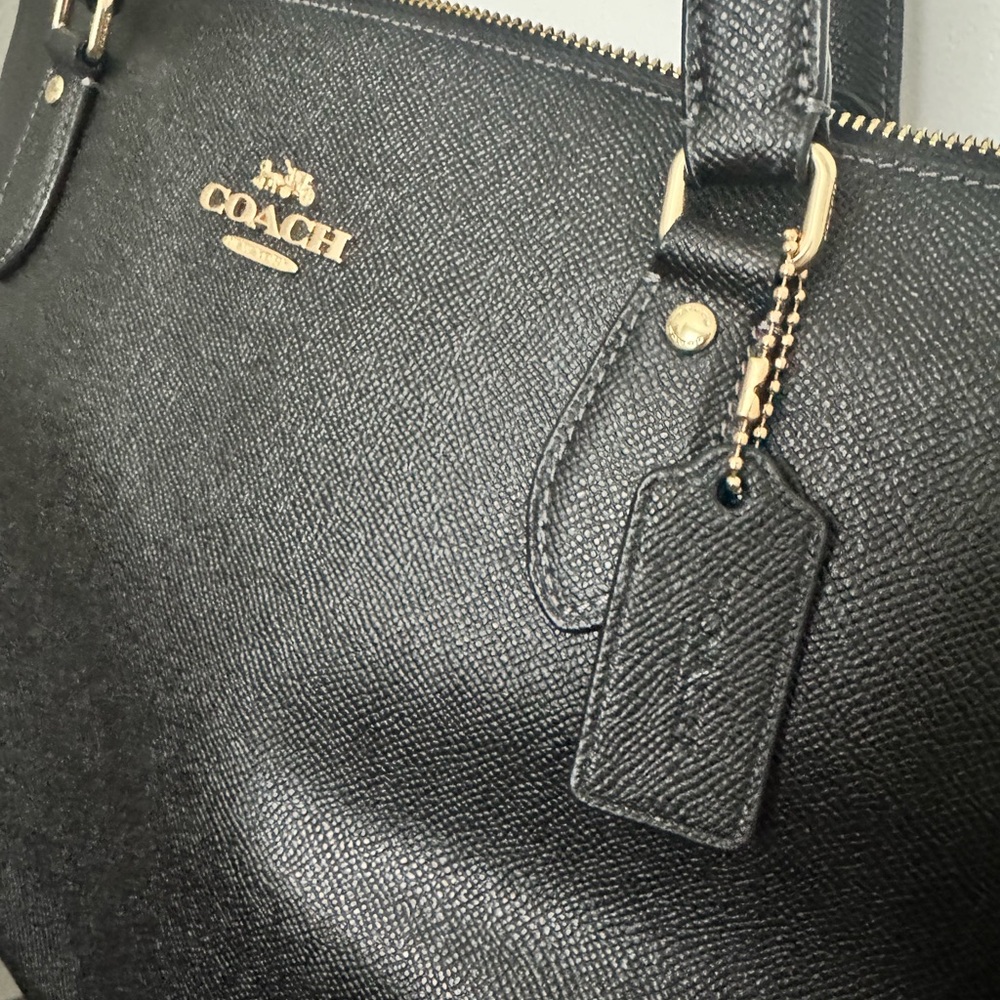 Coach Black Tote with Gold Accents - Picture 2 of 8